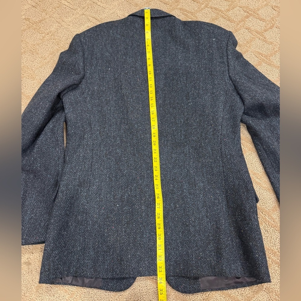 Vintage Harris Tweed Sport Coat Mens 42R Navy Blue Stripe Wool Made in Canada - Picture 11 of 14